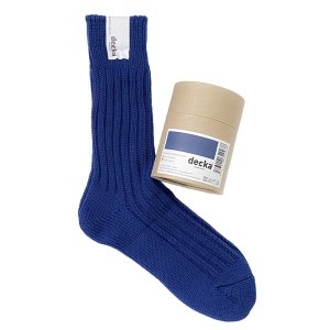 画像1: decka quality socks ( デカクオリティソックス）Cased heavy weight plain socks  ネイビー (1)