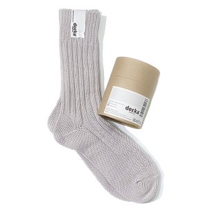 画像1: decka quality socks ( デカクオリティソックス）Cased heavy weight plain socks  シルバー (1)