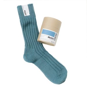 画像1: decka quality socks ( デカクオリティソックス）Cased heavy weight plain socks  カデットブルー (1)