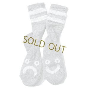 画像1: POLAR SKATE CO.  HAPPY SAD SOCKS  HEATHER GREY (1)