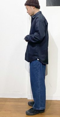 画像2: Devadurga (デバドゥルガ） NESSE WIDE DENIM PANTS  BLUE （バイオストーンウォッシュ加工）