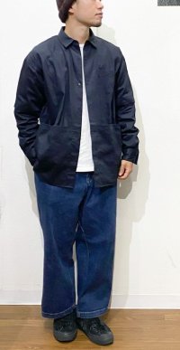 画像1: Devadurga (デバドゥルガ） NESSE WIDE DENIM PANTS  NAVY （ワンウォッシュ加工）