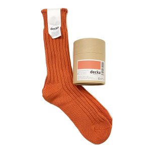画像1: decka quality socks ( デカクオリティソックス）Cased heavy weight plain socks  オレンジ (1)