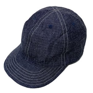 画像1: HIGHER (ハイアー)  RIPSTOP DENIM CAP (リップストップデニム キャップ)  NAVY (ネイビー) (1)