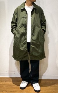 画像1: UNFRM OUTDOOR STANDARD (ユニフォーム アウトドア スタンダード)  /  PACKABLE WASHER RIPSTOP BALCOLLAR COAT  (パッカブルワッシャーリップストップバルカラーコート)  オリーブ