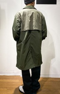 画像2: UNFRM OUTDOOR STANDARD (ユニフォーム アウトドア スタンダード)  /  PACKABLE WASHER RIPSTOP BALCOLLAR COAT  (パッカブルワッシャーリップストップバルカラーコート)  オリーブ