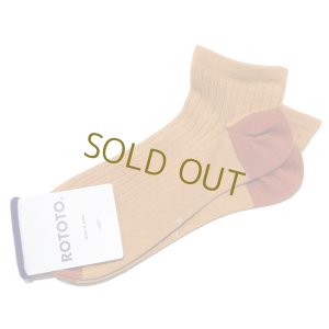 画像1: ROTOTO (ロトト)  HYBRID ANKLE SOCKS ”ORGANIC COTTON ＆ RECYCLE POLYESTER”  ライトオレンジ / テラコッタ (1)