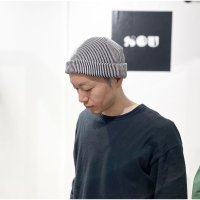 画像1: ROTOTO (ロトト)   SUPER SOFT 2WAY BEANIE "STRIPE"   カーキ / ブラック  （コットンビーニー)