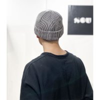 画像2: ROTOTO (ロトト)   SUPER SOFT 2WAY BEANIE "STRIPE"   カーキ / ブラック  （コットンビーニー)