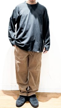 画像2: UNFRM OUTDOOR STANDARD (ユニフォーム アウトドア スタンダード)  /  HEAVY WEIGHT U.O.S. EMBROIDERY RAGLAN LONG SLEEVE PULLOVER  スミクロ   SALE 50%OFF!!