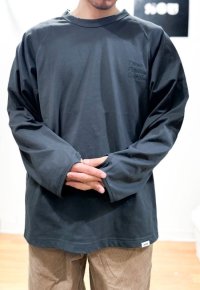 画像1: UNFRM OUTDOOR STANDARD (ユニフォーム アウトドア スタンダード)  /  HEAVY WEIGHT U.O.S. EMBROIDERY RAGLAN LONG SLEEVE PULLOVER  スミクロ   SALE 50%OFF!!
