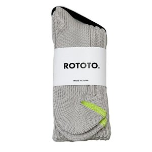 画像1: ROTOTO  (ロトト）CHUNKY RIBBED CREW SOCKS (チャンキーリブクルーソックス） グレージュ (1)