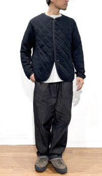 画像1: SPINNER BAIT（スピナーベイト）  ミリタリーキルト  ライナーカーディガン  ブラック   SALE 50%OFF!!