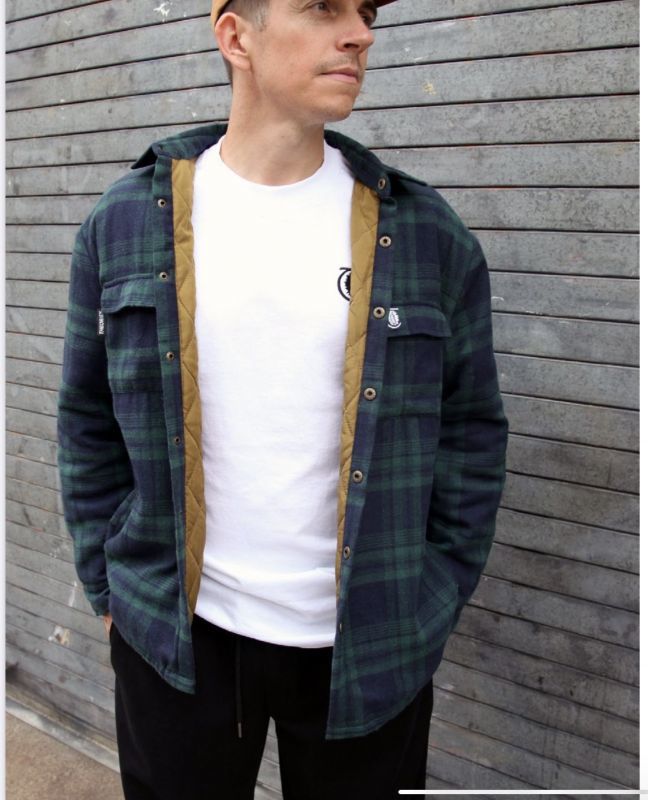 THEORIES  LANTERN FLANNEL JACKET   カラーはGREEN NAVY