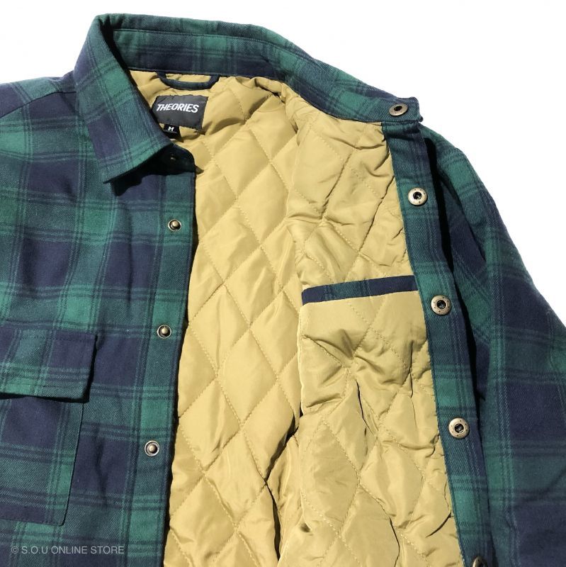 THEORIES  LANTERN FLANNEL JACKET   カラーはGREEN NAVY