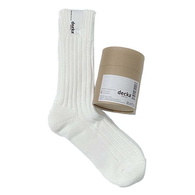 decka quality socks デカクオリティソックス）Cased heavy weight plain socks ホワイト