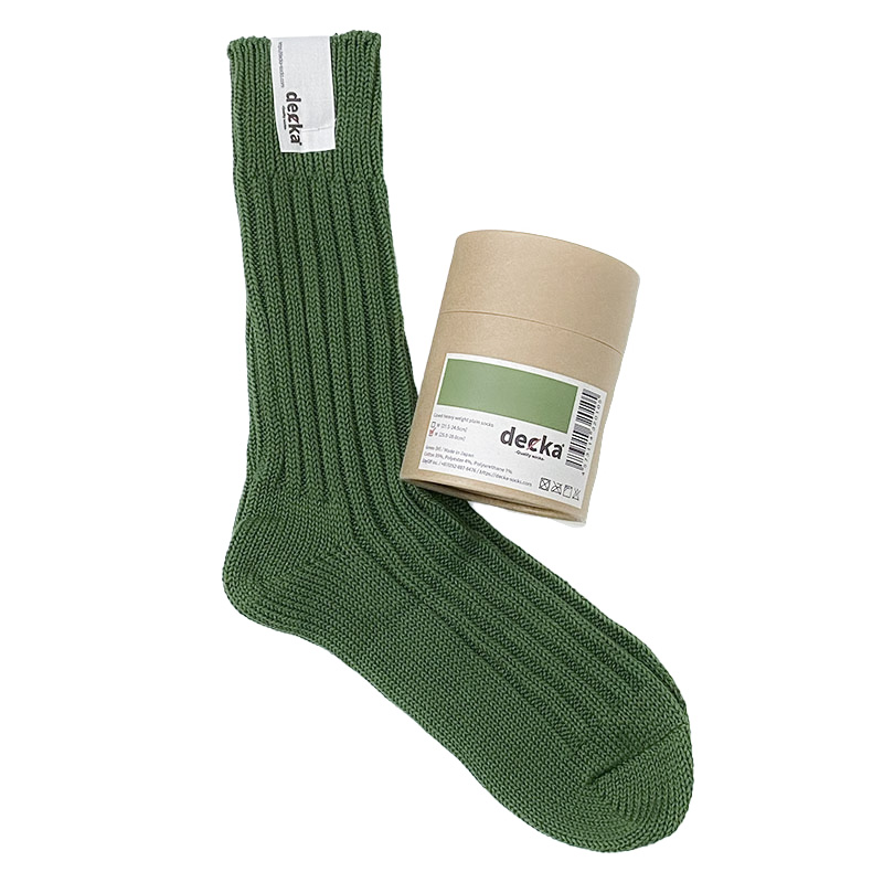 decka quality socks   Cased heavy weight plain socks  グリーン