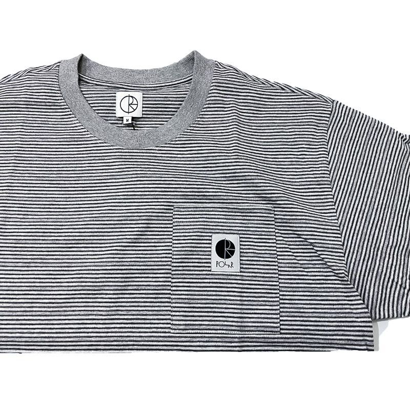 POLAR  STRIPE POCKET TEE  GREY