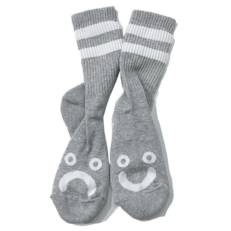 POLAR SKATE CO.  HAPPY SAD SOCKS  GREY