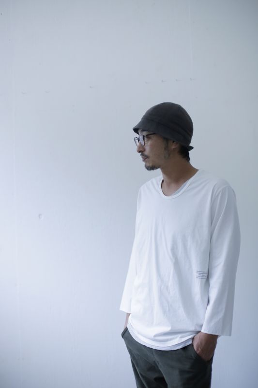 remilla の Uネック 九分 Tee 着用イメージ  ホワイト
