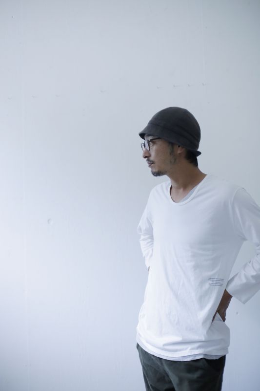 remilla  (レミーラ） Uネック 九分 Tee 着用イメージ ホワイト