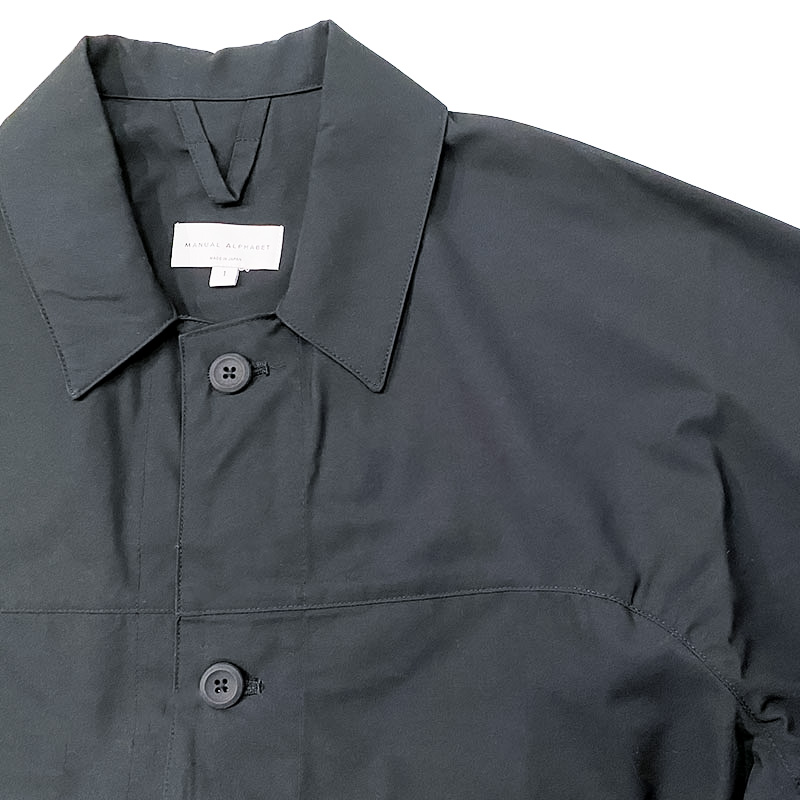MANUAL ALPHABET (マニュアルアルファベット） HIGH COUNT BURBURY YOKE COAT  (ハイカウントバーバリーヨークコート)  BLACK