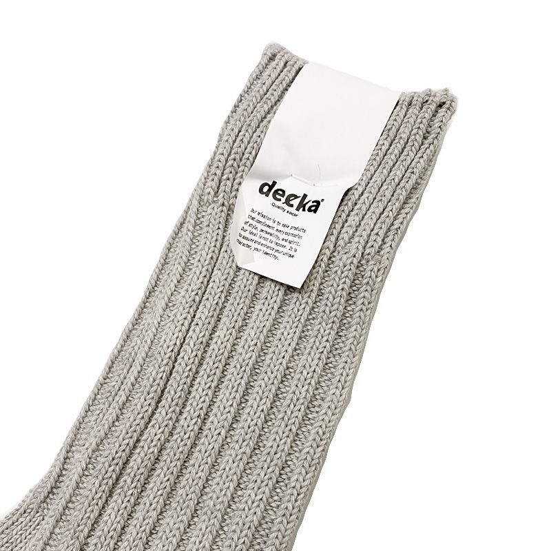 decka quality socks ( デカクオリティソックス）Cased heavy weight plain socks フェザーグレイ
