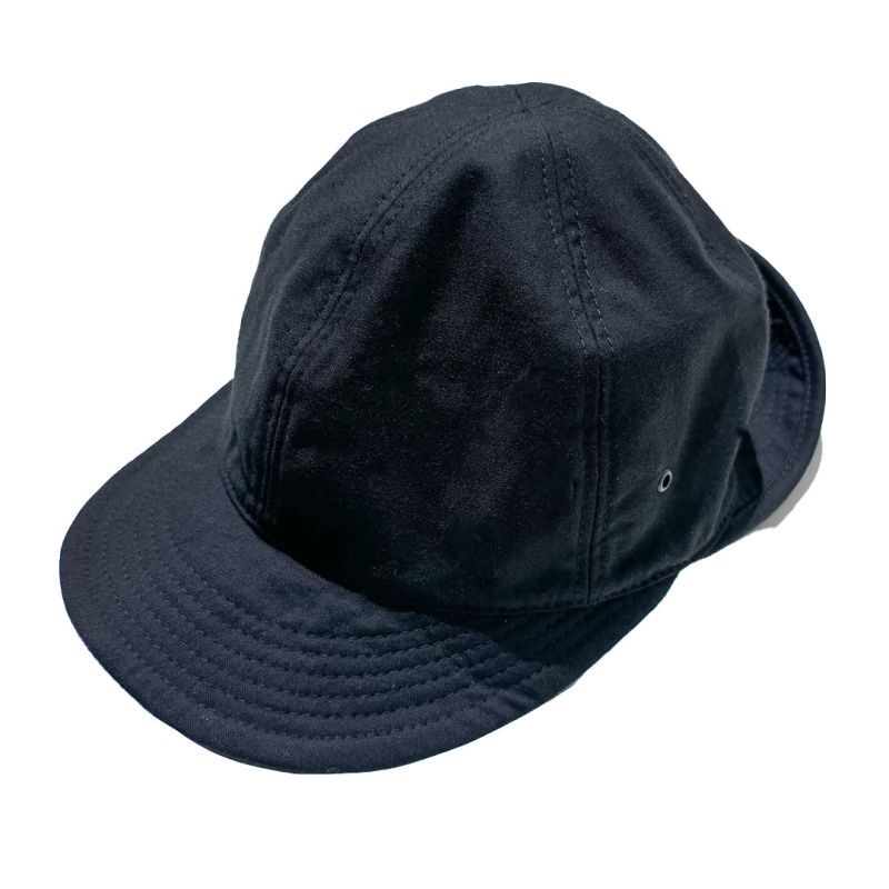 HIGHER （ハイアー)   C/N BACKSATIN 2WAY CAP   (コットンナイロン バックサテン ツーウェイ キャップ) ブラック