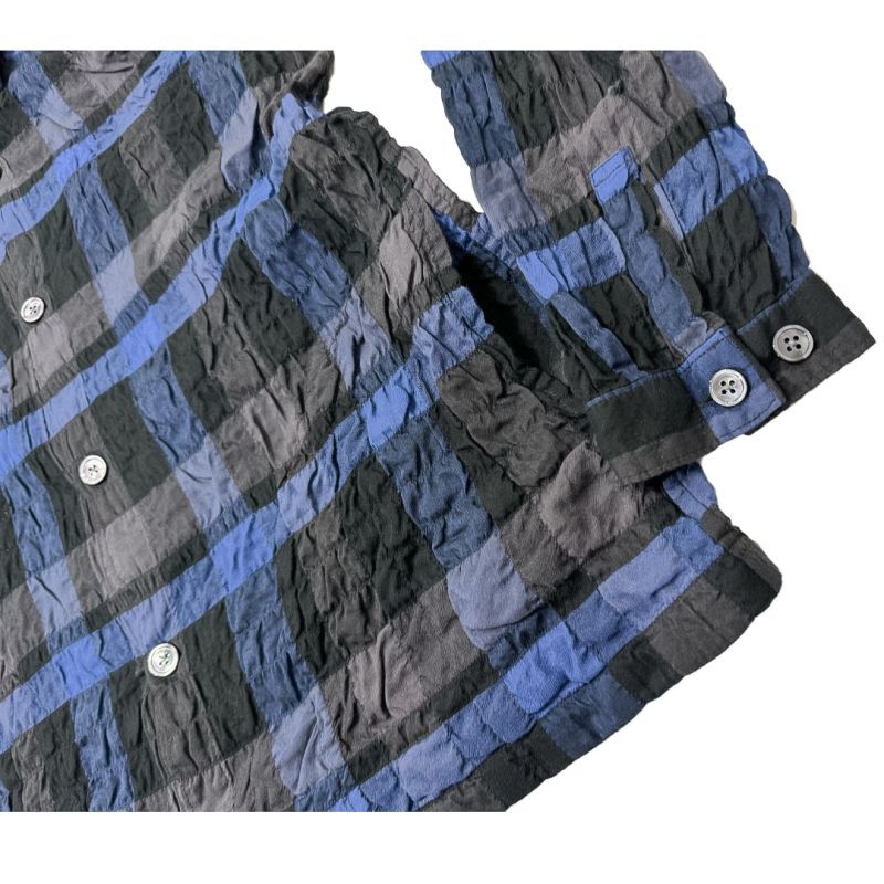  UNFRM OUTDOOR STANDARD のCOTTON / RAYON SHIRRING CHECK SHIRT