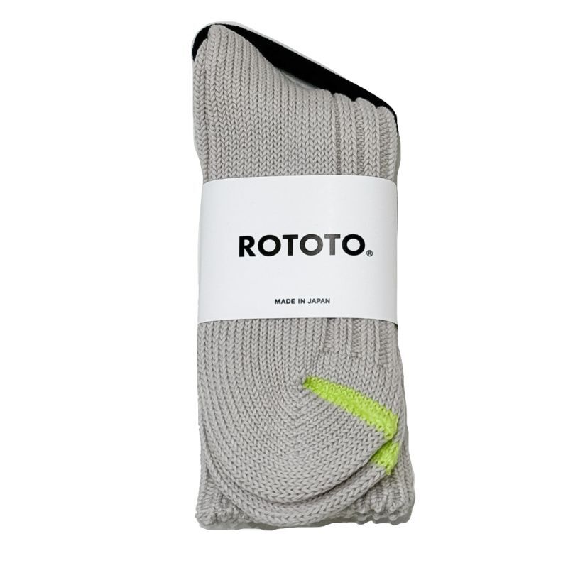 ROTOTO  (ロトト）CHUNKY RIBBED CREW SOCKS (チャンキーリブクルーソックス） グレージュ