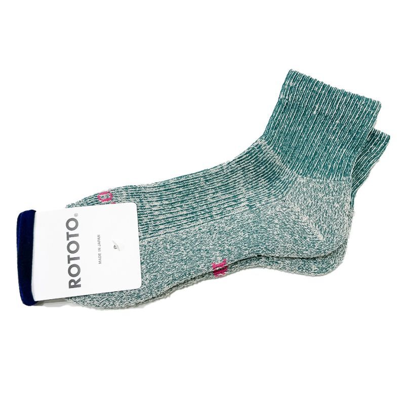 ROTOTO  (ロトト） HEMP/ORGANIC COTTON PILE ANKLE SOCKS   シーグリーン