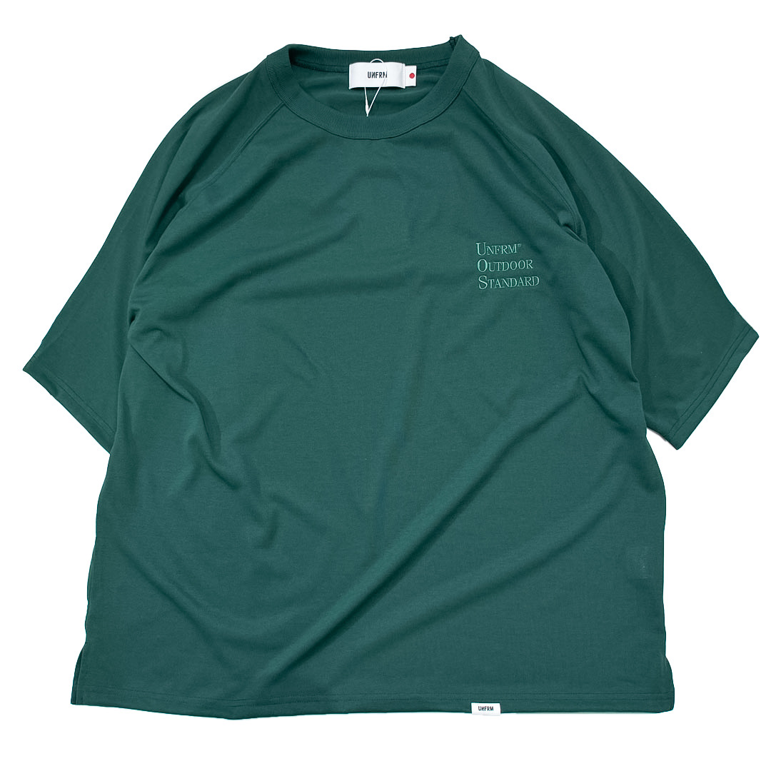 UNFRM OUTDOOR STANDARD (ユニフォーム アウトドア スタンダード)  TRY COOL HEAVY WEIGHT U.O.S 5/10 RAGLAN DRY T-SHIRT  ダークグリーン